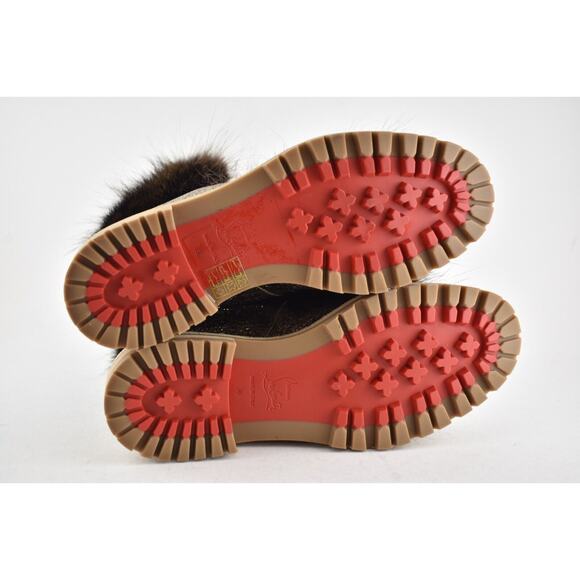 Christian Louboutin Fanny Flat Roche Fur Leather Lace Up Tie Combat Boot 36 - Picture 10 of 10